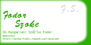 fodor szoke business card